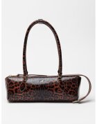Steve Madden Geanta bowler de piele ecologica cu animal print Remie - Negru/Maro