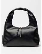 Steve Madden Geanta hobo de piele lacuita Iva - Negru
