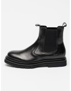 Steve Madden Ghete Chelsea de piele cu varf patrat - Negru