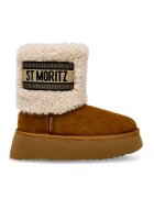 Steve Madden Ghete de piele intoarsa fara inchidere St. Moritz - Maro cognac/Crem