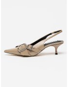 Steve Madden Pantofi cu varf ascutit - catarama si toc kitten - Maro taupe