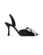 Steve Madden Pantofi din satin cu aplicatii din strasuri Lovie - Negru/Transparent