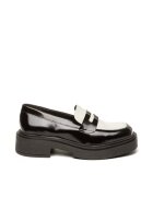 Steve Madden Pantofi loafer de piele ecologica si piele - Negru/Alb murdar
