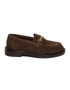 Steve Madden Pantofi loafer de piele intoarsa cu detaliu metalic - Maro