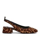 Steve Madden Pantofi slingback din piele cu par scurt - Maro inchis/Caramel