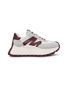 Steve Madden Pantofi sport de piele intoarsa si material textil - Alb/Gri deschis/Violet pruna