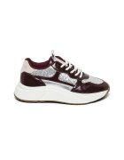 Steve Madden Pantofi sport low-cut cu talpa wedge - Alb/Visiniu/Argintiu