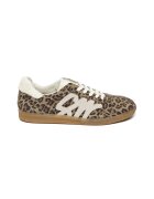 Steve Madden Pantofi sport low-cut de piele intoarsa cu logo Jelora - Alb fildes/Negru/Maro nisip