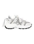 Steve Madden Pantofi sport masivi cu garnituri de plasa Tazmania - Alb/Gri cenusiu