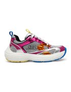 Steve Madden Pantofi sport Parker din piele ecologica cu insertii din plasa - Fucsia/Albastru royal/Alb optic
