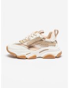 Steve Madden Pantofi sport Possesion din plasa cu garnituri de piele ecologica - Alb optic/Auriu rose/Caramel