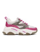 Steve Madden Pantofi sport wedge cu strasuri Privy - Fucsia/Maro taupe/Alb optic