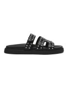 Steve Madden Papuci din piele - Negru/Argintiu