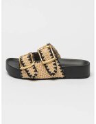 Steve Madden Papuci flatform cu catarama On Deck - Negru/Bej