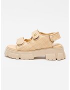 Steve Madden Sandale cu aspect masiv si inchidere velcro - Maro nisip