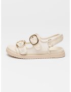 Steve Madden Sandale cu talpa plata si inchidere velcro - Bej deschis