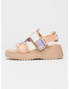Steve Madden Sandale cu talpa wedge si catarama Decorum - Maro nisip/Lila