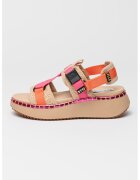 Steve Madden Sandale cu talpa wedge si inchidere velcro Decorum - Roz deschis/Maro nisip