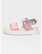 Steve Madden Sandale de piele ecologica cu aspect lacuit Jcadet - Alb/Roz pastel