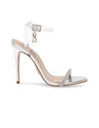Steve Madden Sandale de piele ecologica cu strasuri - Argintiu