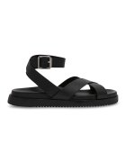 Steve Madden Sandale din piele cu talpa plata - Negru