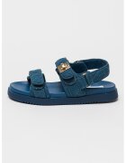 Steve Madden Sandale matlasate cu talpa plata si inchidere velcro Mona - Albastru inchis