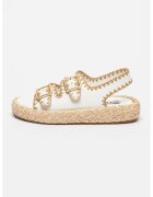 Steve Madden Sandale slingback din piele - Alb/Bej