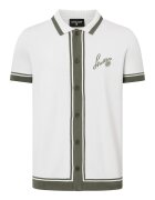 Strellson Tricou regular fit cu guler rotund și închidere frontală prin nasturi - Gri deschis