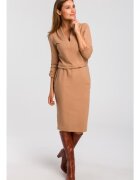 Style Rochie tricotata cu decolteu - cappuccino -