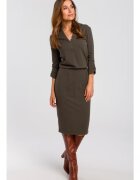 Style Rochie tricotata cu decolteu - olive -