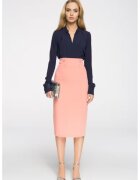 Stylove Fusta eleganta tip creion - midi - - Coral
