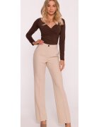 Stylove Pantaloni de costum - S418 Bej Buzunare laterale - Inchidere cu nasture si fermoar ascuns - Material neted cu finisaj moale - Stil clasic - Picioare lungi - drepte - Bej