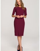 Stylove Rochie creion cu maneci scurte - maro - Visiniu