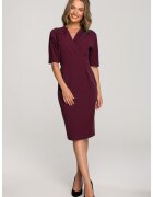 Stylove Rochie cu decolteu plic - maro - Visiniu