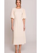 Stylove Rochie cu maneci bufante - Alb - Alb
