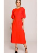 Stylove Rochie cu maneci bufante - - Rosu vermillion