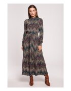 Stylove Rochie maxi cu volan - imprimeu aztec - model 2 - Multicolor