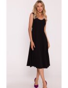 Stylove Rochie midi evazata fara maneci - Negru