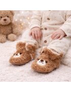 Superbaby Cizmulite maro din blanita - ursulet - Maro
