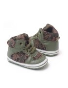 Superbaby Ghete Casual - Piele ecologica - Textil - Baieti - Siret - Verde - Maro