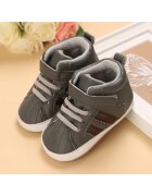 Superbaby Ghetute sport Model AL 19266 cu dungi - Pentru bebelusi - Piele ecologica - Baieti - Gri - Gri