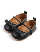 Superbaby Pantofi Cu Fundita Decorativa - Casual - Piele ecologica - Fete - Banda elastica - Negru