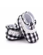 Superbaby Pantofi Model AL 15220 in carouri - Textil - Alb cu negru - Multicolor