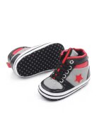 Superbaby Pantofi sport inalti Model AL 19563 cu steluta rosie - Pentru bebelusi - Piele ecologica - Baieti - Multicolor - Multicolor