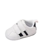 Superbaby Pantofi Sport Model Newe - Piele ecologica - Baieti - Velcro - Alb - Negru