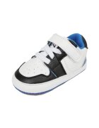 Superbaby Pantofi Sport Model Smart - Piele ecologica - Baieti - Siret - Velcro - Alb/Negru/Albastru
