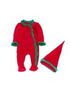Superbaby Set Salopeta Cu Caciulita Cu Volanase Verzi - Uni - Casual - Fete - Maneca lunga - Multicolor