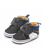 Superbaby Tenisi Casual - Textil - Baieti - Velcro - Gri Petrol - 3-6 luni -