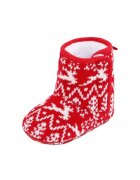 SuperBebeShop Cizme Rosii Cu Reni Albi - Peste glezna - Fete - Baieti - Velcro