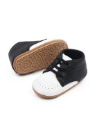 SuperBebeShop Pantofi Cu Sireturi Din Elastic - Elegant - Piele ecologica - Baieti - Alb - Negru